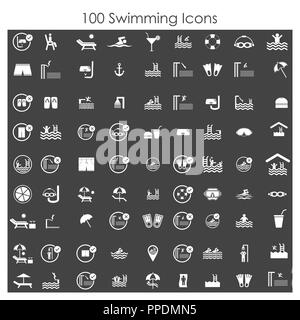 Schwimmbäder Icons Set Vector Stock Vektor