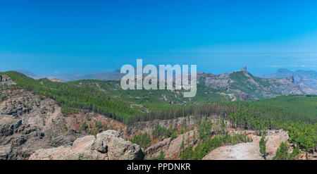 Roque Nublo heiligen Berg, Gipfel geschützte Landschaft, Paisaje Protegido de Las Cumbres, Insel Gran Canaria, Kanarische Inseln, Spanien, Europa Stockfoto