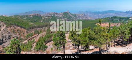 Roque Nublo heiligen Berg, Gipfel geschützte Landschaft, Paisaje Protegido de Las Cumbres, Insel Gran Canaria, Kanarische Inseln, Spanien, Europa Stockfoto