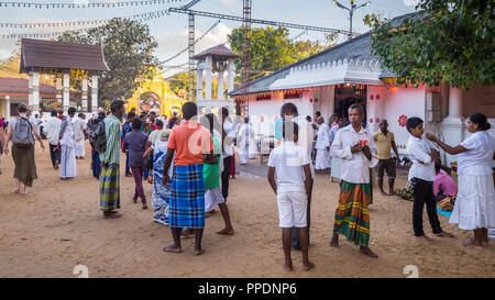 Kandy Sri Lanka 02 August 2017 - Hinduistische pelgrims während einer Feier in Devalaya Ruhunu Maha Kataragama Tempelanlage in Sri Lanka. Stockfoto