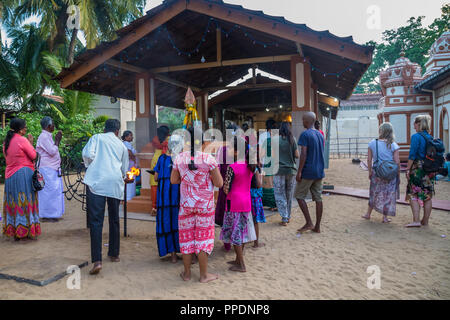 Kandy Sri Lanka 02 August 2017 - Hinduistische pelgrims während einer Feier in Devalaya Ruhunu Maha Kataragama Tempelanlage in Sri Lanka. Stockfoto