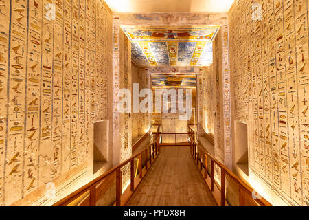 Grab KV 2 im Tal der Könige ist die Begräbnisstätte von Ramses IV. Stockfoto