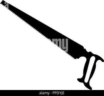 Säge Säge, Silhouette Vector Illustration, auf weißem Hintergrund, Stock Vektor