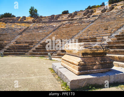 Reste des Amphitheaters von Halikarnassos. Bodrum, Provinz Mugla, Türkei. Stockfoto