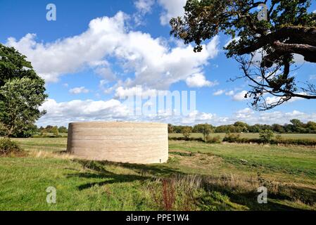 "Schreiben in der öffentlichkeit Wasser' Artwork von Künstler Mark Wallinger im Grünen an Runnymede Egham Surrey England Großbritannien Stockfoto