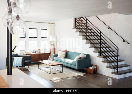 Innenansicht der Moderne Lounge mit Treppe Stockfoto
