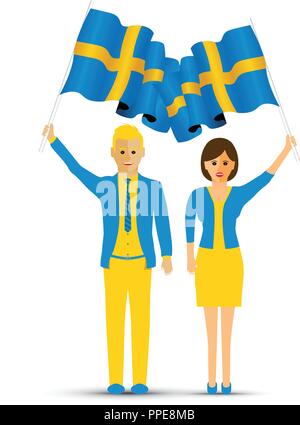 Schweden Flagge schwenken Stock Vektor