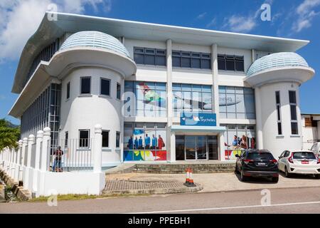 Mahe, Seychellen - November 24, 2017: Air Seychelles Hauptsitz am internationalen Flughafen der Seychellen (SEZ) in den Seychellen. | Verwendung weltweit Stockfoto