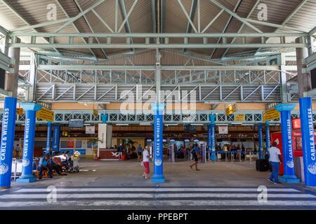 Mahe, Seychellen - November 24, 2017: Die Terminals am internationalen Flughafen der Seychellen (SEZ) in den Seychellen. | Verwendung weltweit Stockfoto