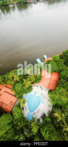 Guesthouse-Tortuguero aninga Evergreen Lodge, Nationalpark, Costa Rica Stockfoto