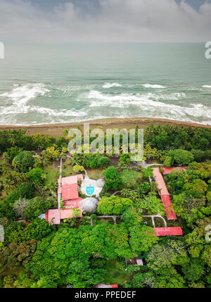 Guesthouse-Tortuguero aninga Evergreen Lodge, Nationalpark, Costa Rica Stockfoto