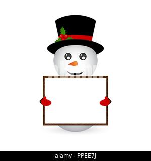 Schneemann mit einem Banner Stock Vektor