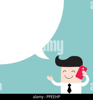 Gerne Unternehmer sprechen über das Telefon. Kommunikation, Business erfolg konzept Stock Vektor