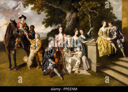 Johann Zoffany - die Familie von Sir William Young. Circa 1767. Öl auf Leinwand. Walker Art Gallery, Liverpool, England. Stockfoto