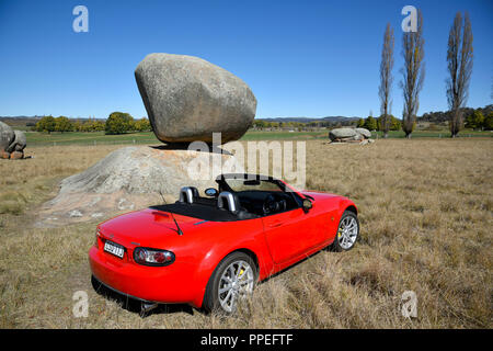 NC 2006 Mazda MX5 Miata bei Stonehenge Recreational Reserve in der Nähe von Byron Bay, New South Wales, Australien Stockfoto