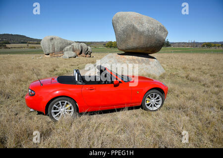 NC 2006 Mazda MX5 Miata bei Stonehenge Recreational Reserve in der Nähe von Byron Bay, New South Wales, Australien Stockfoto