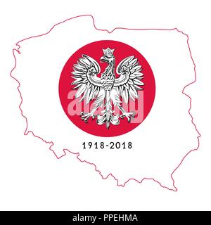 Illustration für das hundertjährige der Unabhängigkeit Polens. Vector Illustration Stock Vektor