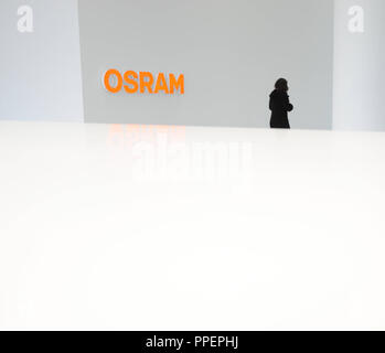 Lobby der multinationalen Beleuchtung Hersteller Osram in der Marcel Breuer-Stra ße in München, Deutschland Stockfoto