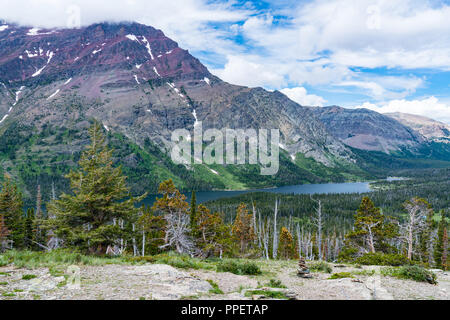 Aussicht auf zwei Medicine See von Aster Park Trail, Glacier National Park, Montana Stockfoto