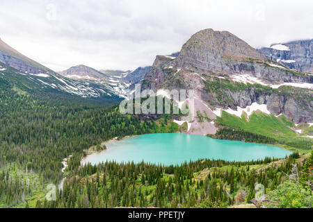 Türkis Grinnel See im Glacier National Park, Montana farbige Stockfoto