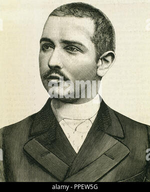 Abbas II. von Ägypten (1874-1944). Letzter Khedive von Ägypten und Sudan (1892-1914). Gravur. Stockfoto