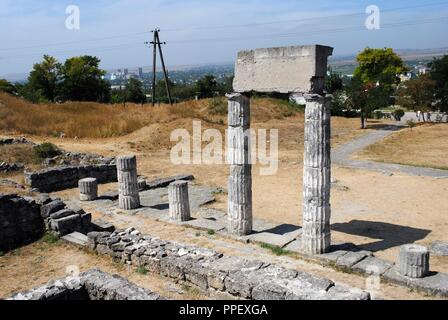 In der Ukraine. Die autonome Republik Krim. Die Ruinen der antiken griechischen Stadt Panticapaeum, gegründet von Milesians in Mount Mithridat. Kertsch. Stockfoto