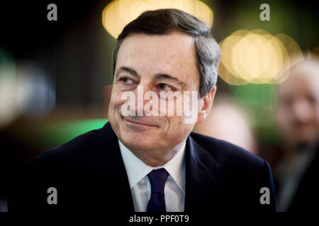 Mario Draghi, Präsident der Europäischen Zentralbank (EZB), der Finance Tag der Sueddeutschen Zeitung in Frankfurt am Main. Stockfoto