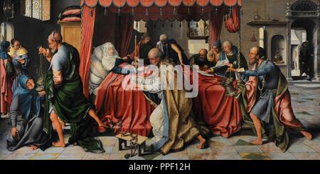 Joos van Cleve (1485-1540/1541). Flämische Maler. Triptychon mit dem Tod von Maria, 1515. Die mittlere Verkleidung. Wallraf-Richartz-Museum. Köln. Deutschland. Stockfoto