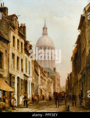 Cornelis Dommersen Christiaan - Street Scene Boulogne-sur-Mer Stockfoto