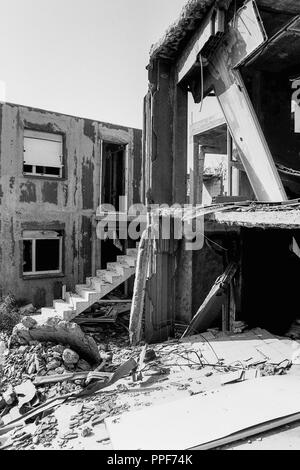 FLNC Separatisten Bombe ein Ferien Dorf im Bau, Calvi, Korsika, Frankreich Stockfoto