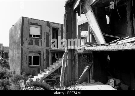 FLNC Separatisten Bombe ein Ferien Dorf im Bau, Calvi, Korsika, Frankreich Stockfoto