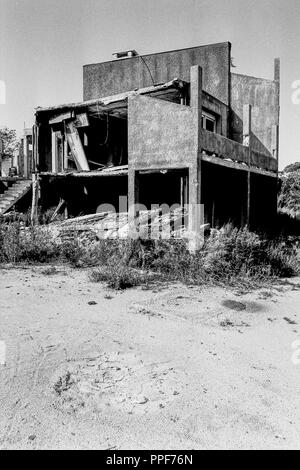 FLNC Separatisten Bombe ein Ferien Dorf im Bau, Calvi, Korsika, Frankreich Stockfoto