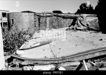 FLNC Separatisten Bombe ein Ferien Dorf im Bau, Calvi, Korsika, Frankreich Stockfoto