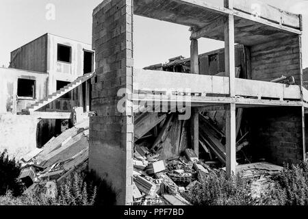 FLNC Separatisten Bombe ein Ferien Dorf im Bau, Calvi, Korsika, Frankreich Stockfoto