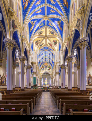 Basilika des Heiligen Herzens auf dem Campus der Universität von Notre Dame in South Bend, Indiana Stockfoto