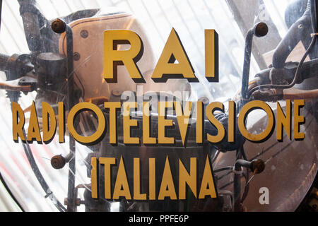 RAI Radio Televisione Italiana, Logo des italienischen staatlichen Radio und Fernsehen Stockfoto