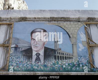 Hafez al-Assad (1930-2000). 18 Präsident von Syrien, von 1971 bis 2000. Proganda Poster. Damaskus. Syrien. Stockfoto