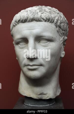 Claudius (10BC-54 n. Chr.). Römischer Kaiser von 41 bis 54 n. Chr.. Haus Julio-Claudian Dynastie. Büste. Marmor. Ny Carlsberg Glyptotek. Kopenhagen, Dänemark. Stockfoto