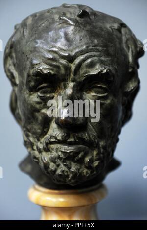 Auguste Rodin (1840-1917). Französischen Bildhauer. Der Mann mit der gebrochenen Nase (Maske). Bronze. Zuvor (1918). 1862-63. Ny Carlsberg Glyptotek. Kopenhagen. Dänemark. Stockfoto