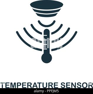 Temperatursensor Symbol. Schwarzweiß-Design von Sensoren Sammlung. UX und UI. Pixel Perfect Temperatursensor Symbol. Für web design, Apps, weich Stock Vektor