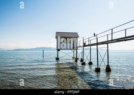 Badehaus, Wasserburg, Bodensee, Bayern, Deutschland Stockfoto