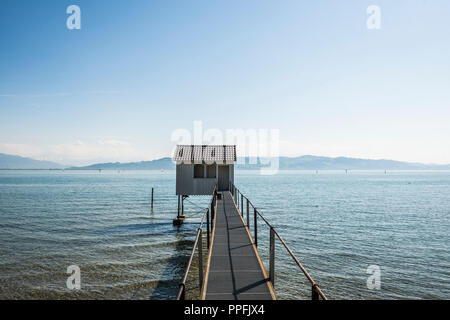 Badehaus, Wasserburg, Bodensee, Bayern, Deutschland Stockfoto