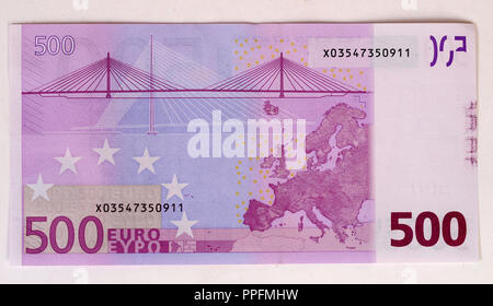 BILLETE DE 500 EURO. España. Reverso. Stockfoto