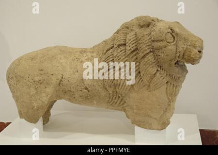 Iberischen Kunst. Spanien. Lion. Es kommt von Espera (Cádiz). Zwischen 3.-2. Jh. V.CHR. archäologische Museum von Sevilla datiert. Andalusien. Stockfoto