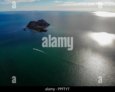 Luftaufnahme von Alcatraz Island im Kino Bay, Sonora, Mexiko. Golf von Kalifornien.... Vista aerea de la Isla Alcatraz en Bahía de Kino, Sonora, Mexiko. Golfo de California. (Foto: Luis Gutierrez/NortePhoto.com) Stockfoto