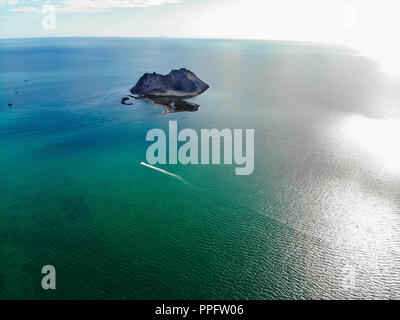 Luftaufnahme von Alcatraz Island im Kino Bay, Sonora, Mexiko. Golf von Kalifornien.... Vista aerea de la Isla Alcatraz en Bahía de Kino, Sonora, Mexiko. Golfo de California. (Foto: Luis Gutierrez/NortePhoto.com) Stockfoto