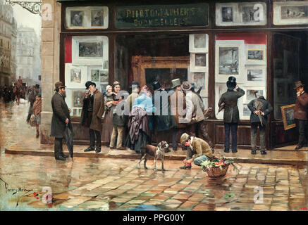 Joan Ferrer Miro, öffentliche Ausstellung eines Bildes. Circa 1888. Öl auf Leinwand. Museu Nacional d'Art de Catalunya, Barcelona, Spanien. Stockfoto