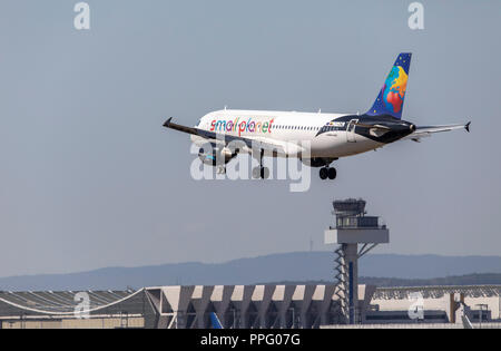 Flughafen Frankfurt/Main, FRA, Fraport, kleinen Planeten Airlines, Airbus A320, Jet, Stockfoto