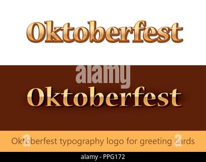 Oktoberfest Typografie logo für Greating Cards-Vektor Schriftzug Vorlage. Stock Vektor