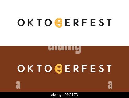 Oktoberfest Typografie logo für Website Kopf- und Fußzeile oder Flyer in modernem Design. Stock Vektor